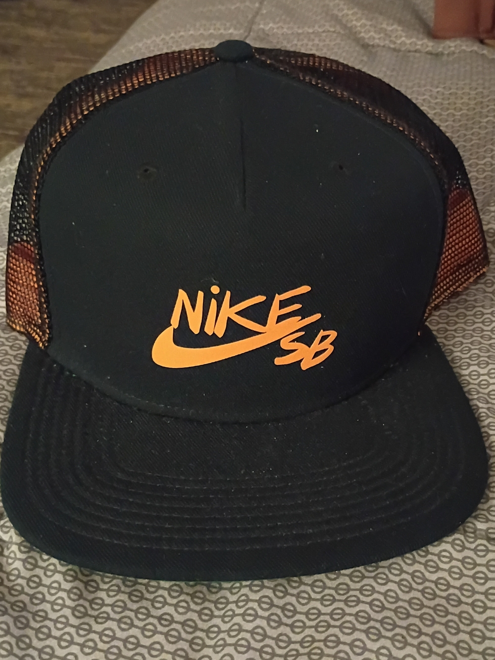 Nike SB Black & Orange Trucker Snapback Hat